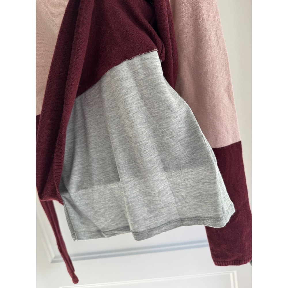 Diane von Furstenberg DvF Wool Cashmere Silk Bow Neck Colorblock Sweater Pink M - Picture 7 of 12